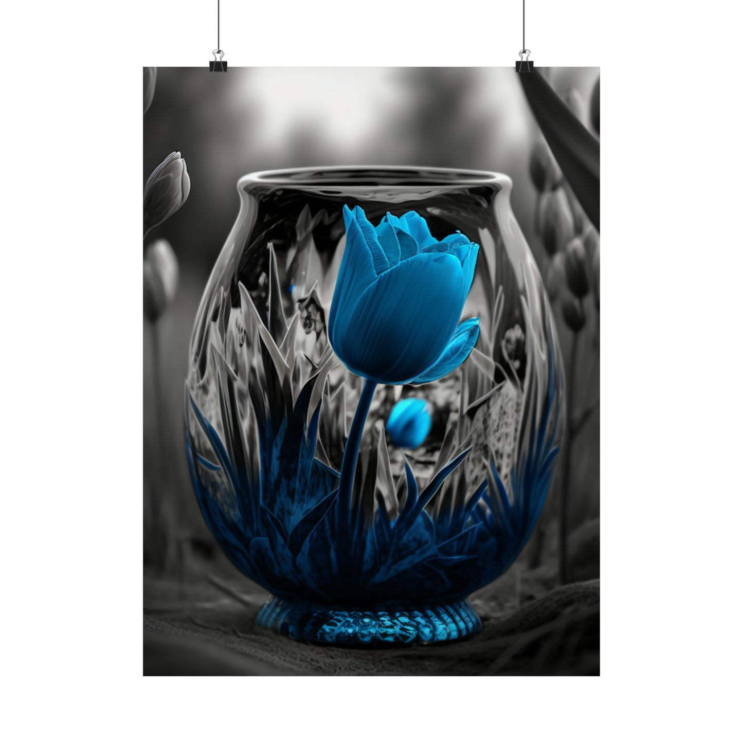 Premium Matte Vertical Posters Tulip Blue 6