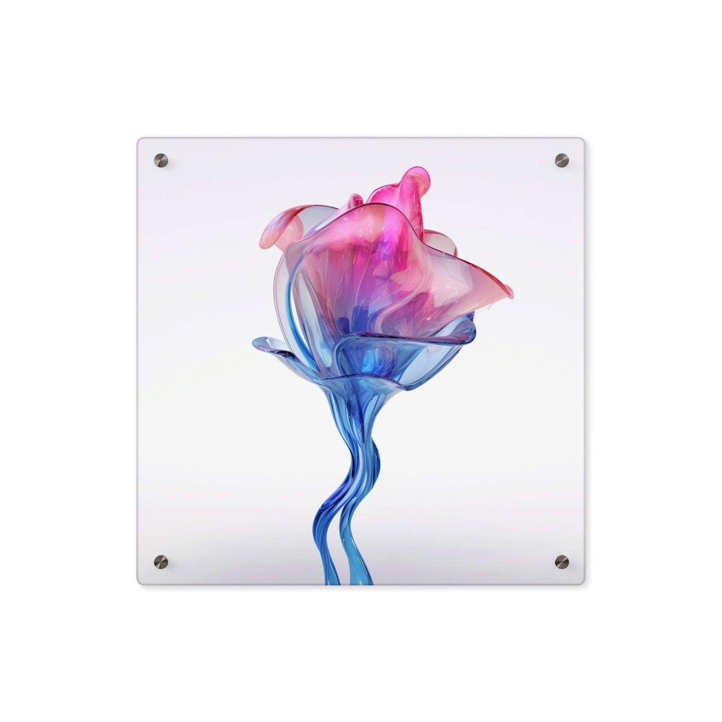 Acrylic Wall Art Panels Pink & Blue Tulip Rose 4