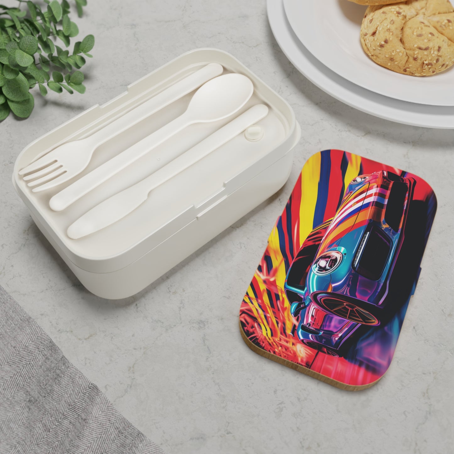 Bento Lunch Box Macro American Flag Porsche 2