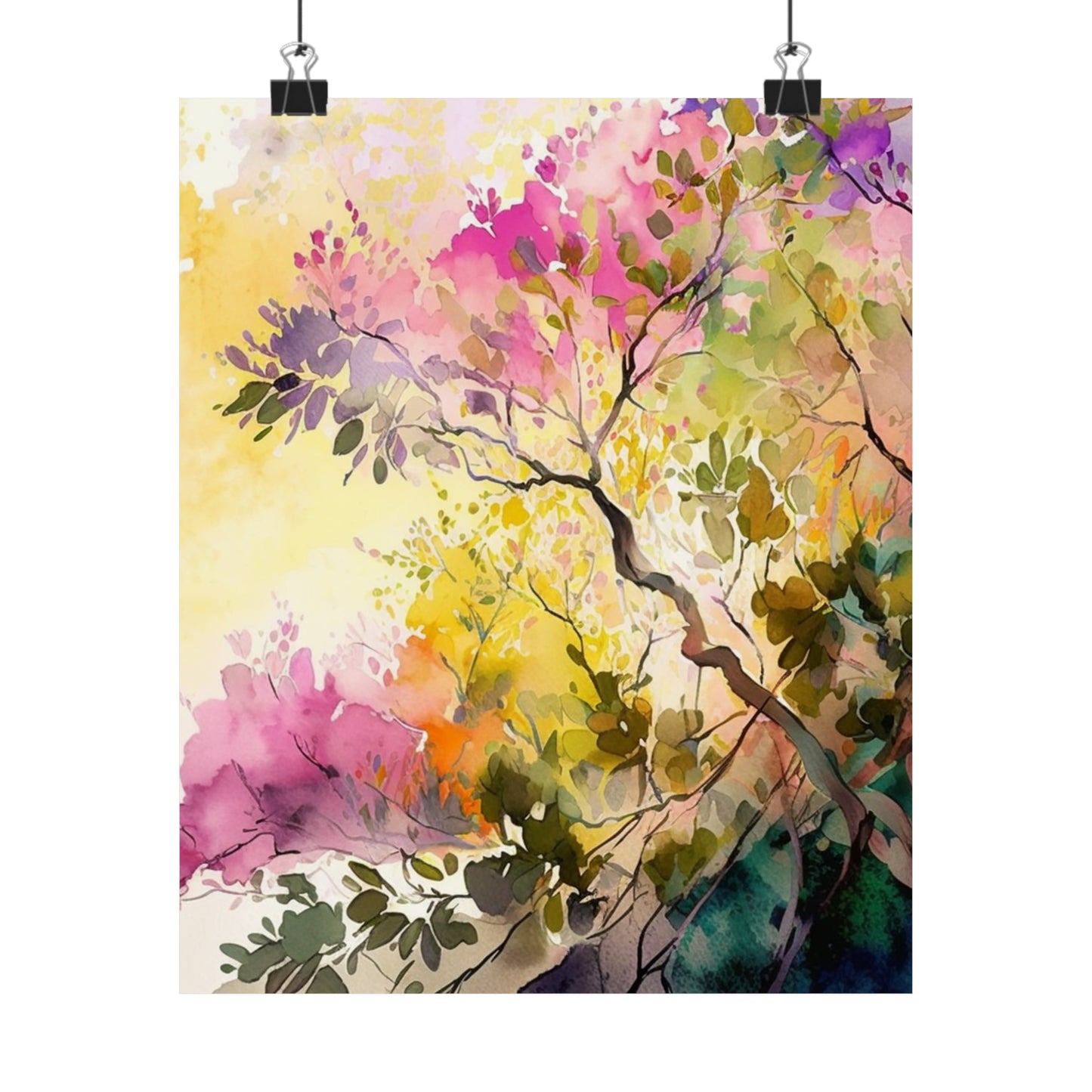 Premium Matte Vertical Posters Mother Nature Bright Spring Colors Realistic Watercolor 2