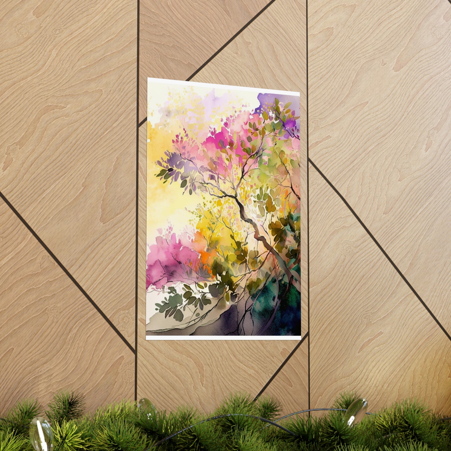 Premium Matte Vertical Posters Mother Nature Bright Spring Colors Realistic Watercolor 2