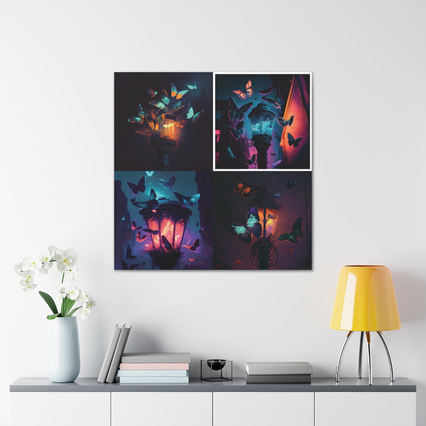Canvas Gallery Wraps Street Light Butterfly 5