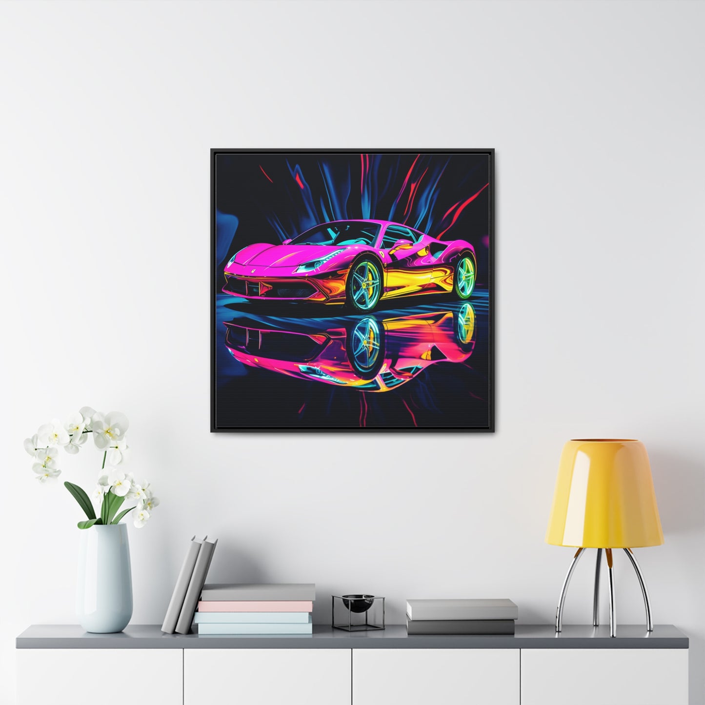 Gallery Canvas Wraps, Square Frame Pink Macro Ferrari 3