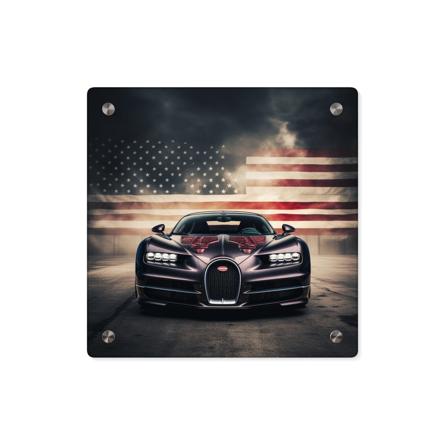 Acrylic Wall Art Panels American Flag Background Bugatti 2