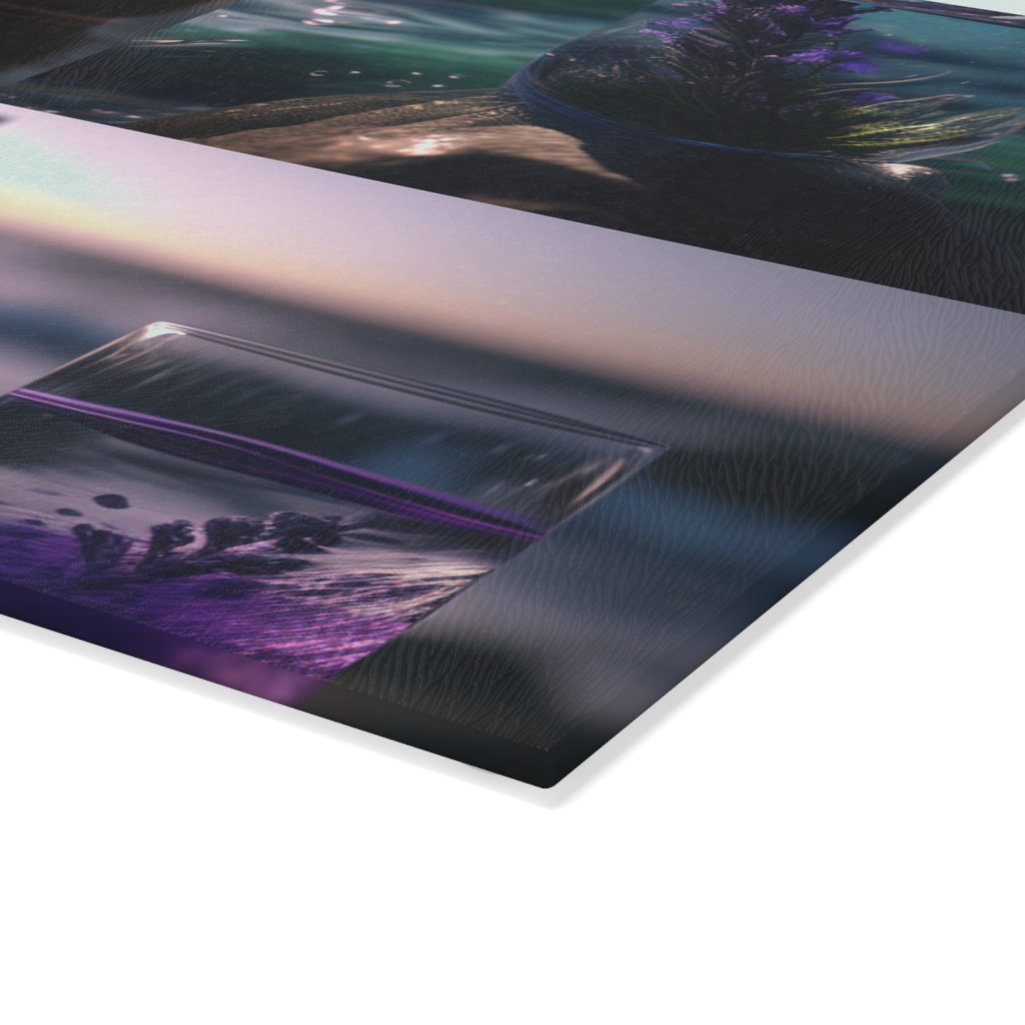 Glass Cutting Board Lavender in a vase 5