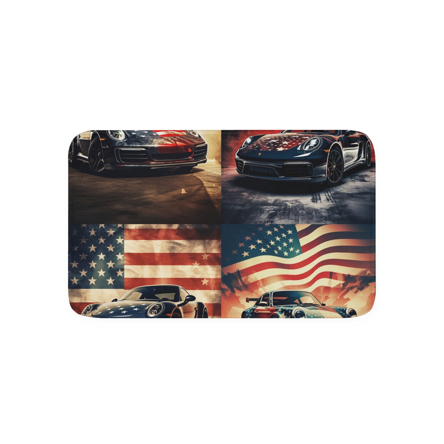 Memory Foam Bath Mat Abstract American Flag Background Porsche 5