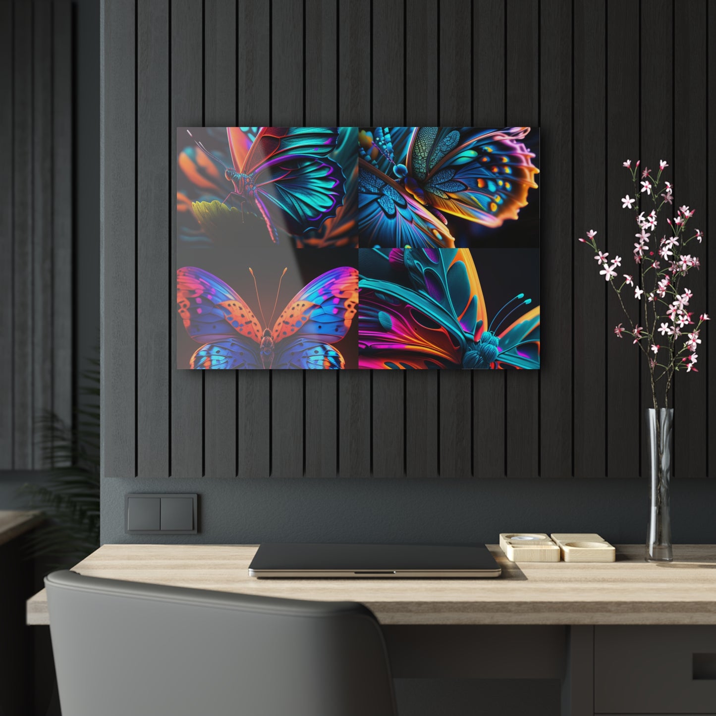 Acrylic Prints Neon Butterfly Macro 5