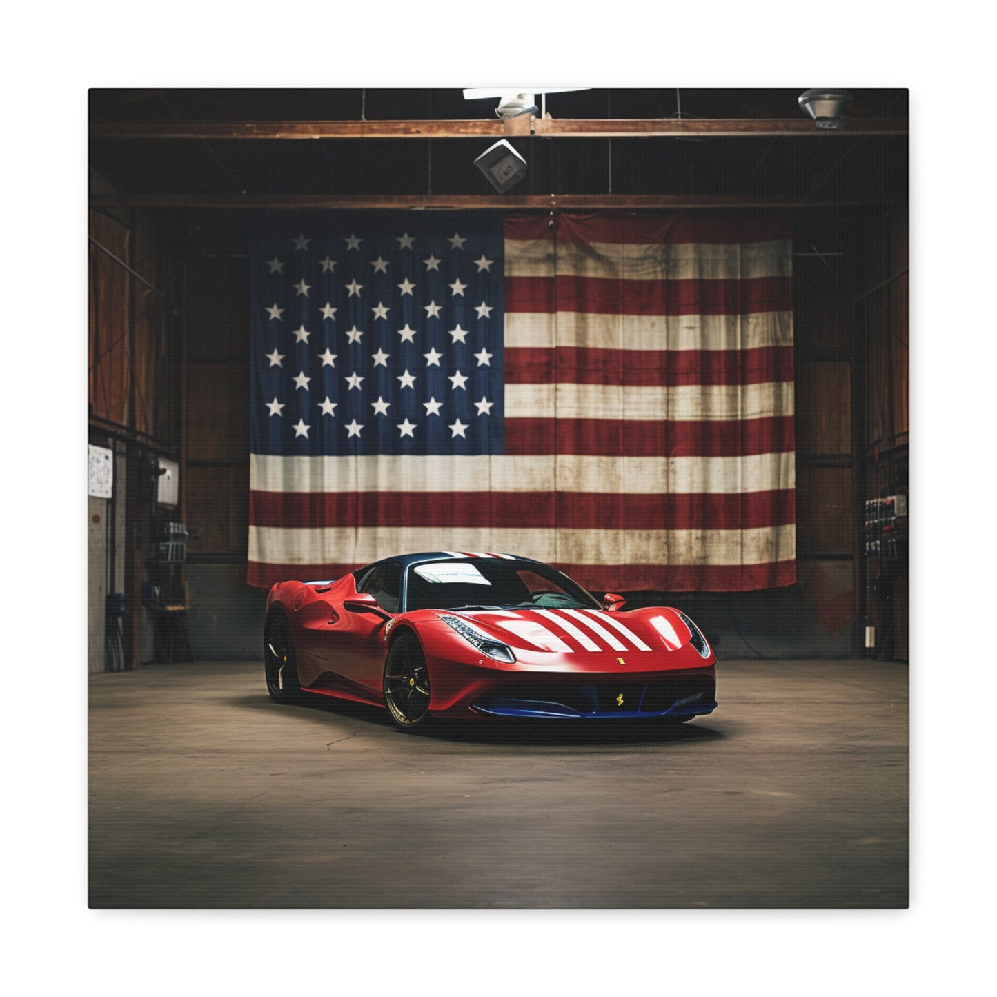 Canvas Gallery Wraps American Flag Farrari 4