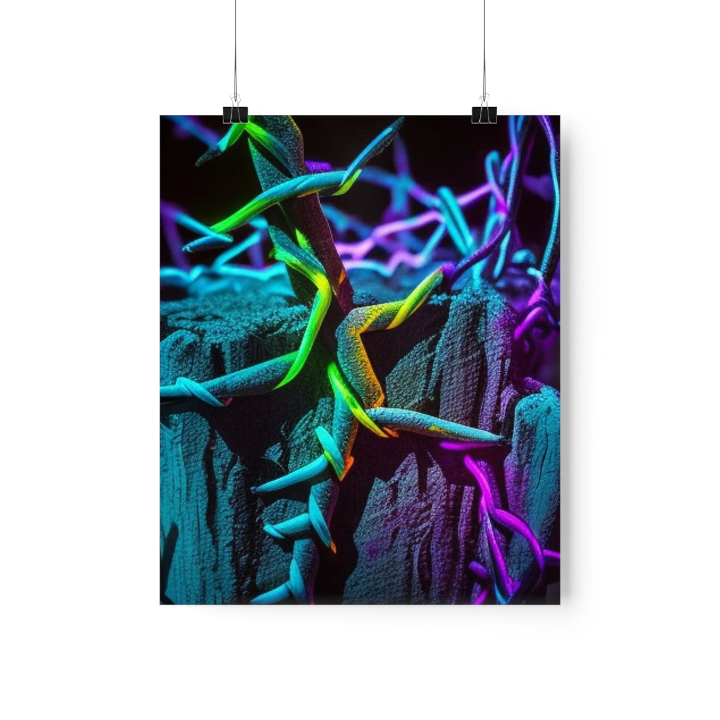 Premium Matte Vertical Posters Macro Neon Barbs 3