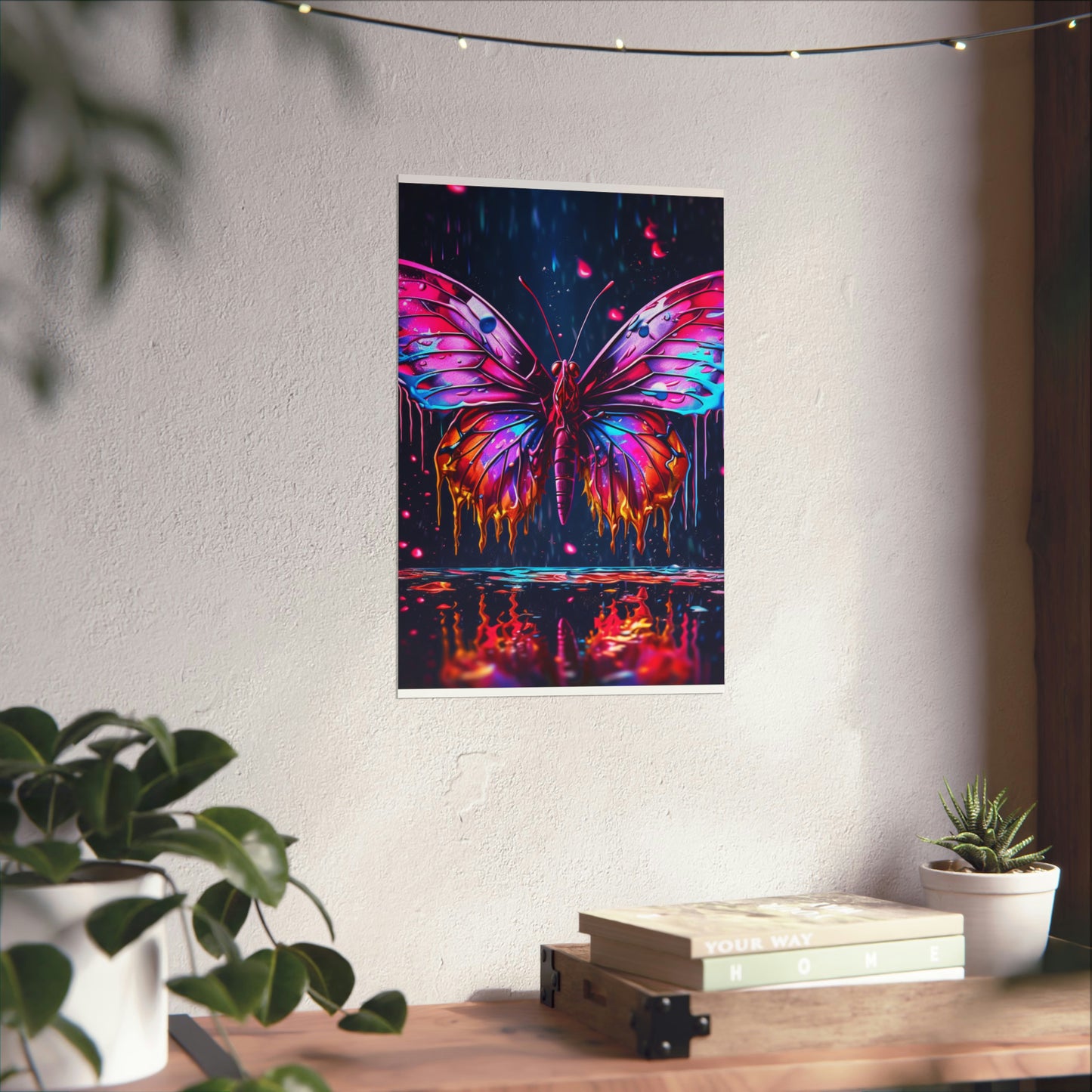 Premium Matte Vertical Posters Pink Butterfly Flair 2