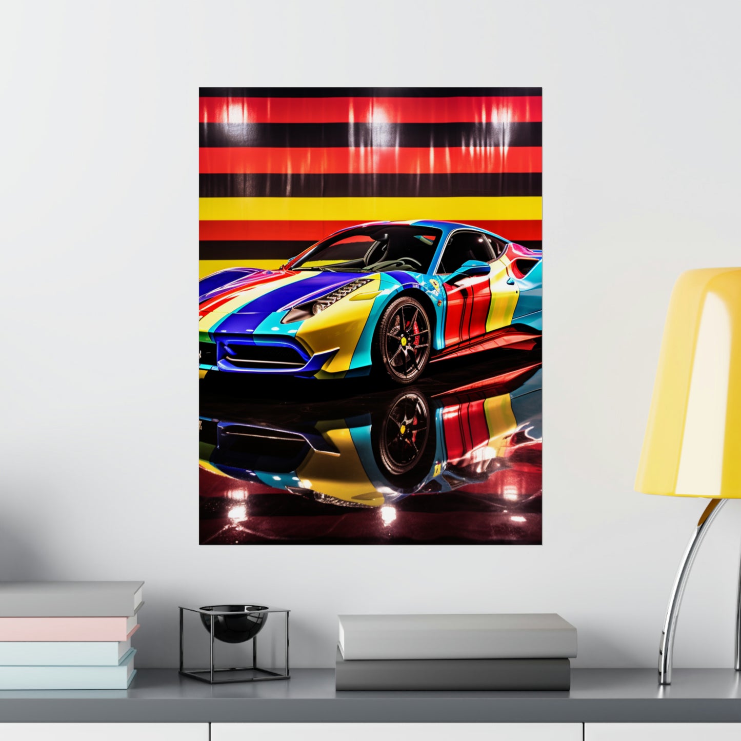 Premium Matte Vertical Posters Hyper Colorfull Ferrari 2