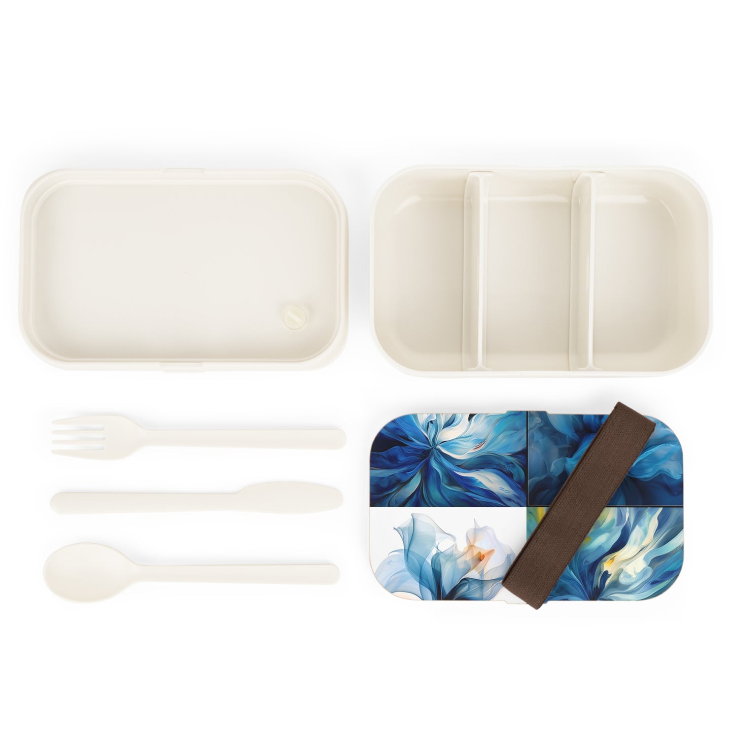 Bento Lunch Box Blue Tluip Abstract 5