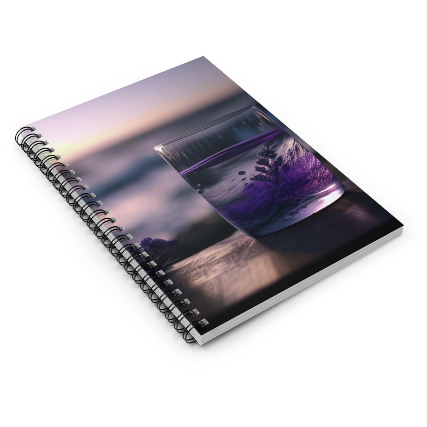 Spiral Notebook - Ruled Line Lavender in a vase 4