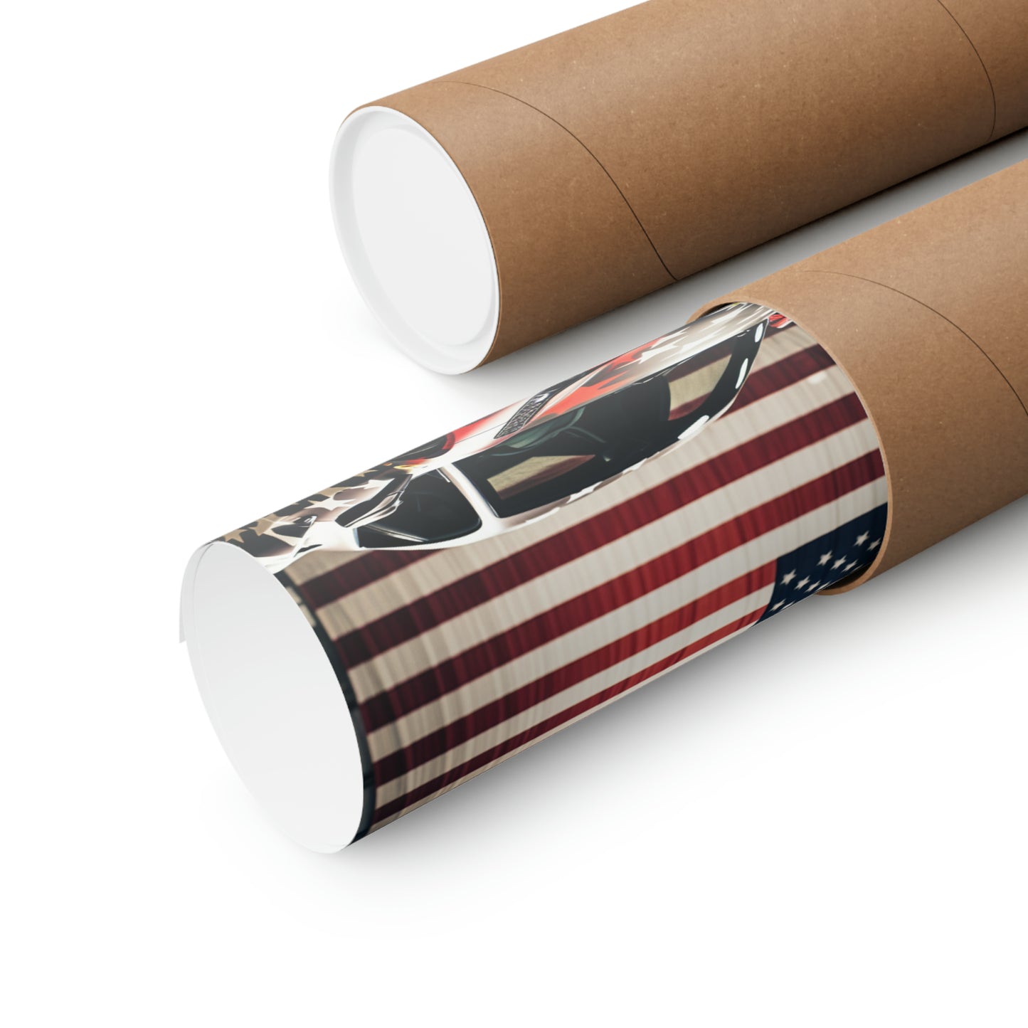 Premium Matte Vertical Posters American Flag Farrari 1