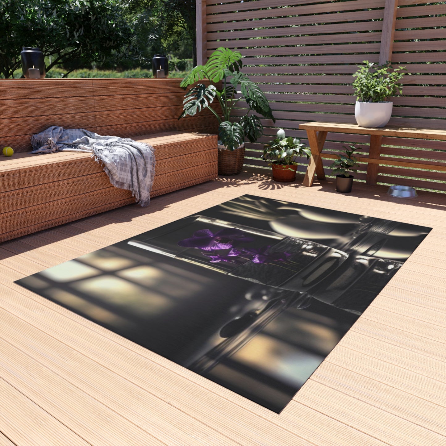 Outdoor Rug  Purple Orchid Glass vase 4