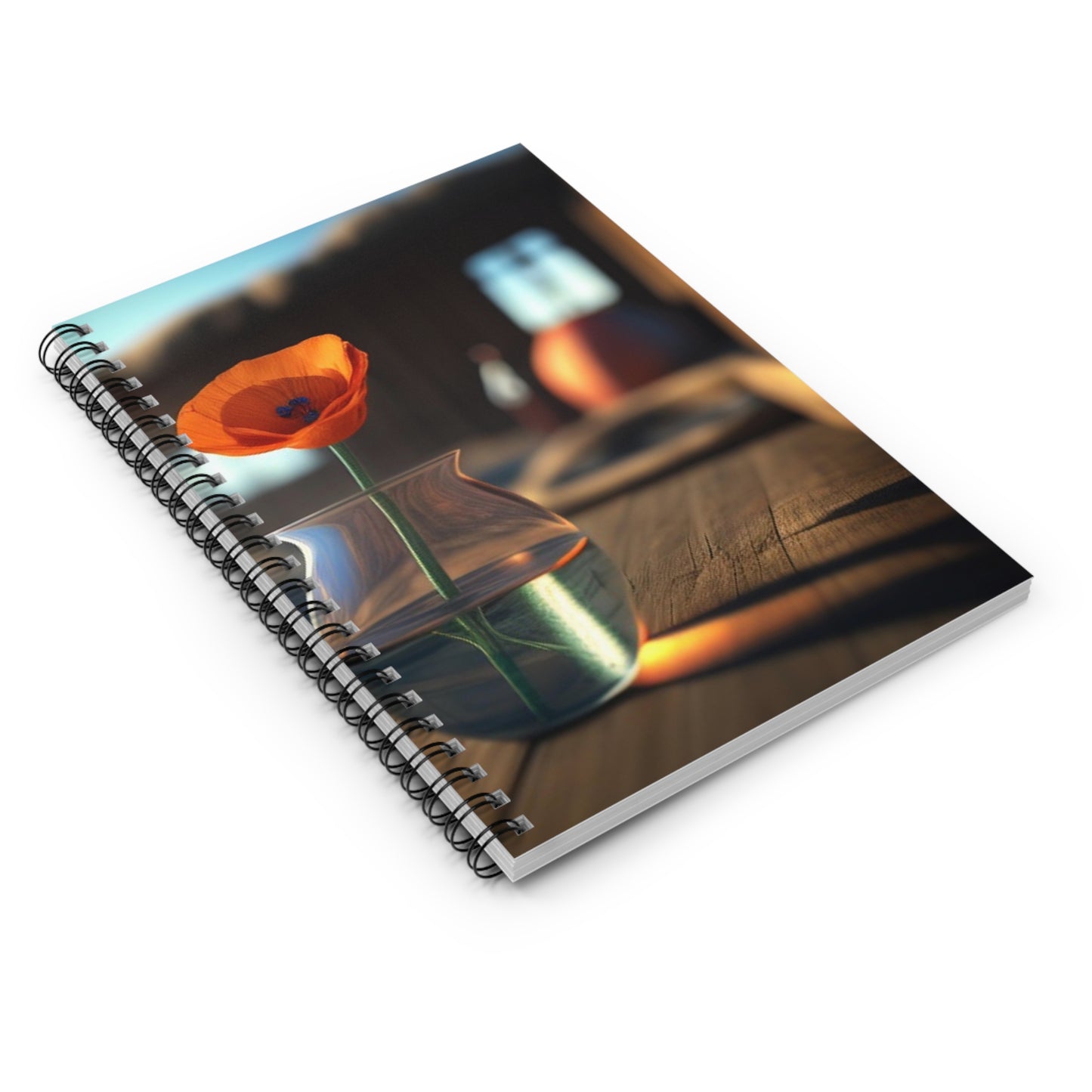 Spiral Notebook - Ruled Line Poppy in a Glass Vase 2