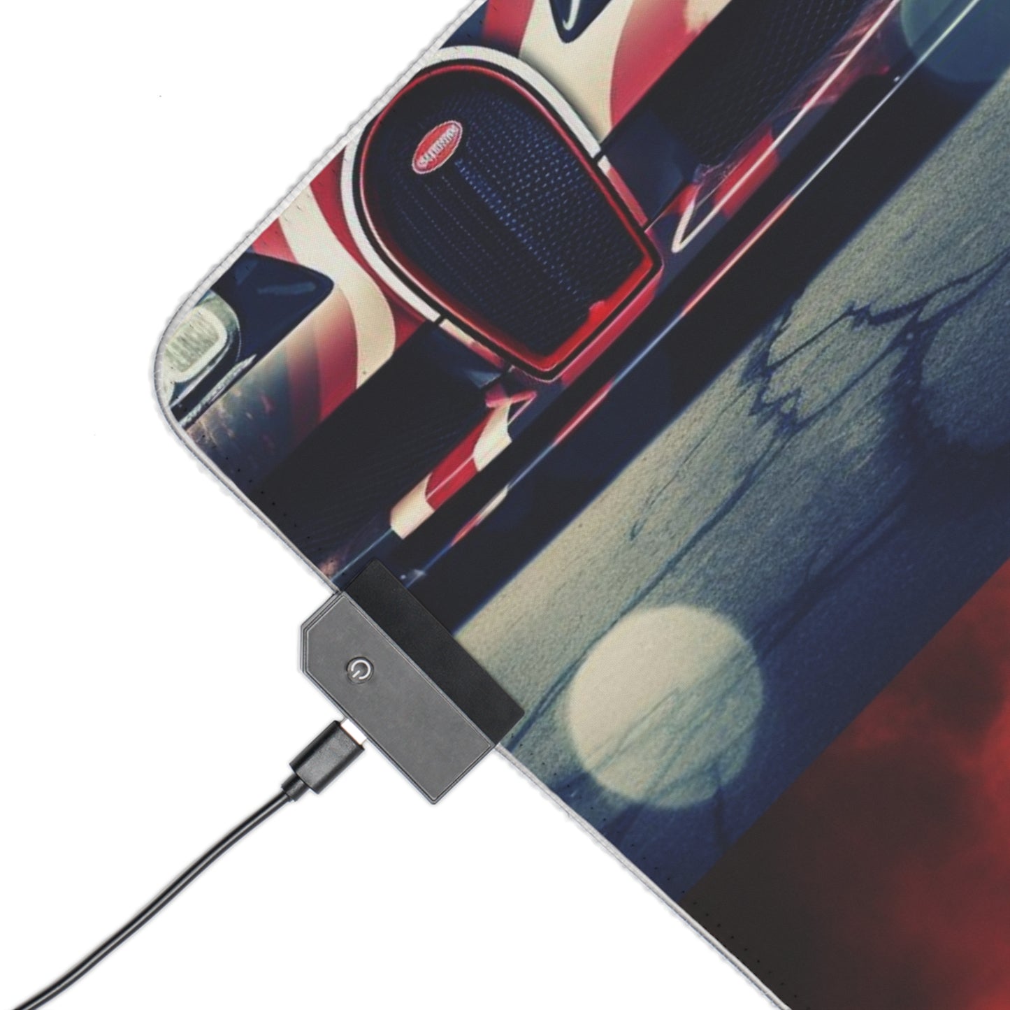 LED Gaming Mouse Pad Abstract American Flag Background Bugatti 5