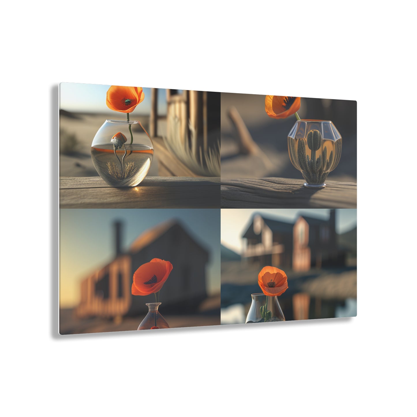 Acrylic Prints Orange Poppy in a Vase 5