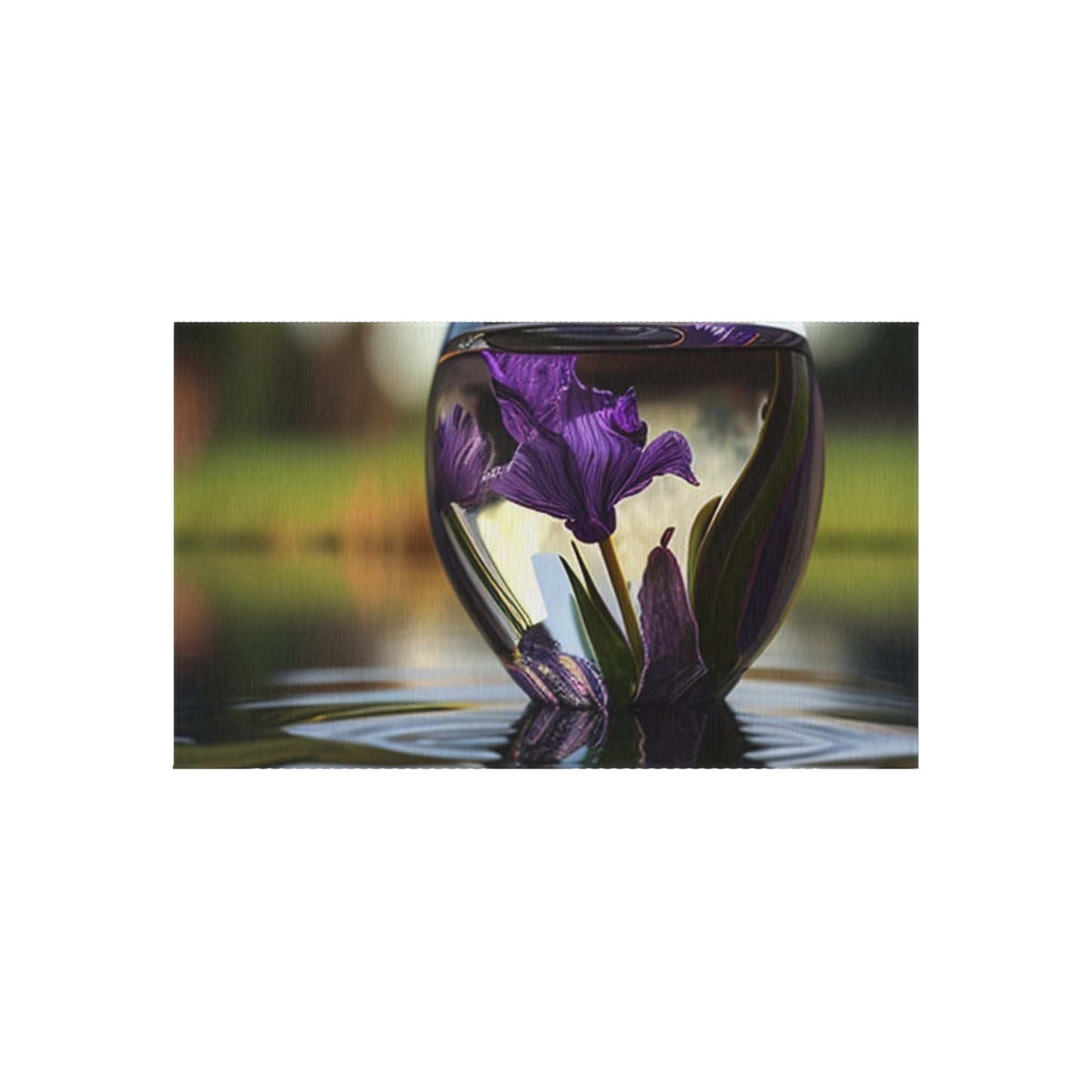 Outdoor Rug  Purple Iris in a vase 3