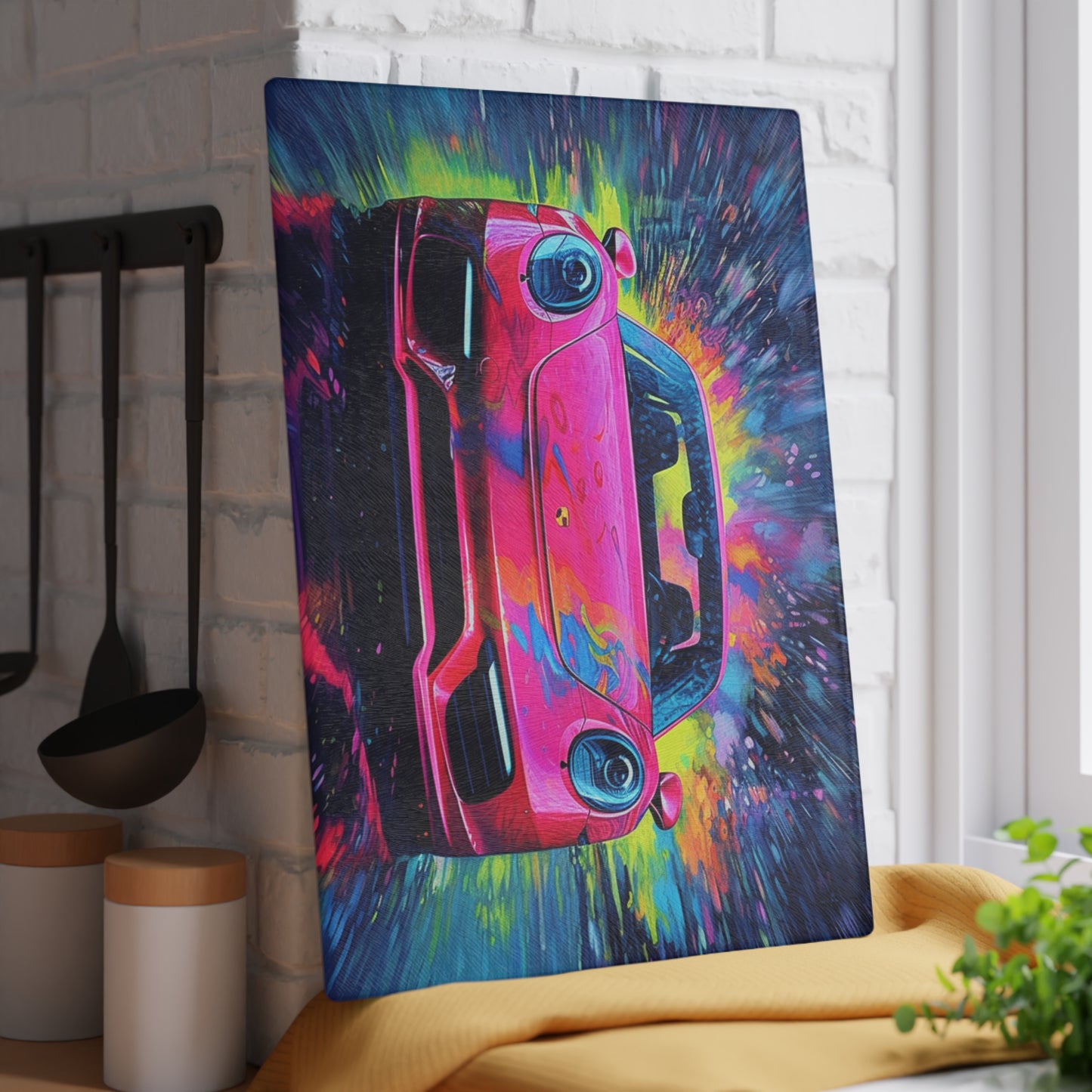 Glass Cutting Board Pink Porsche water fusion 3