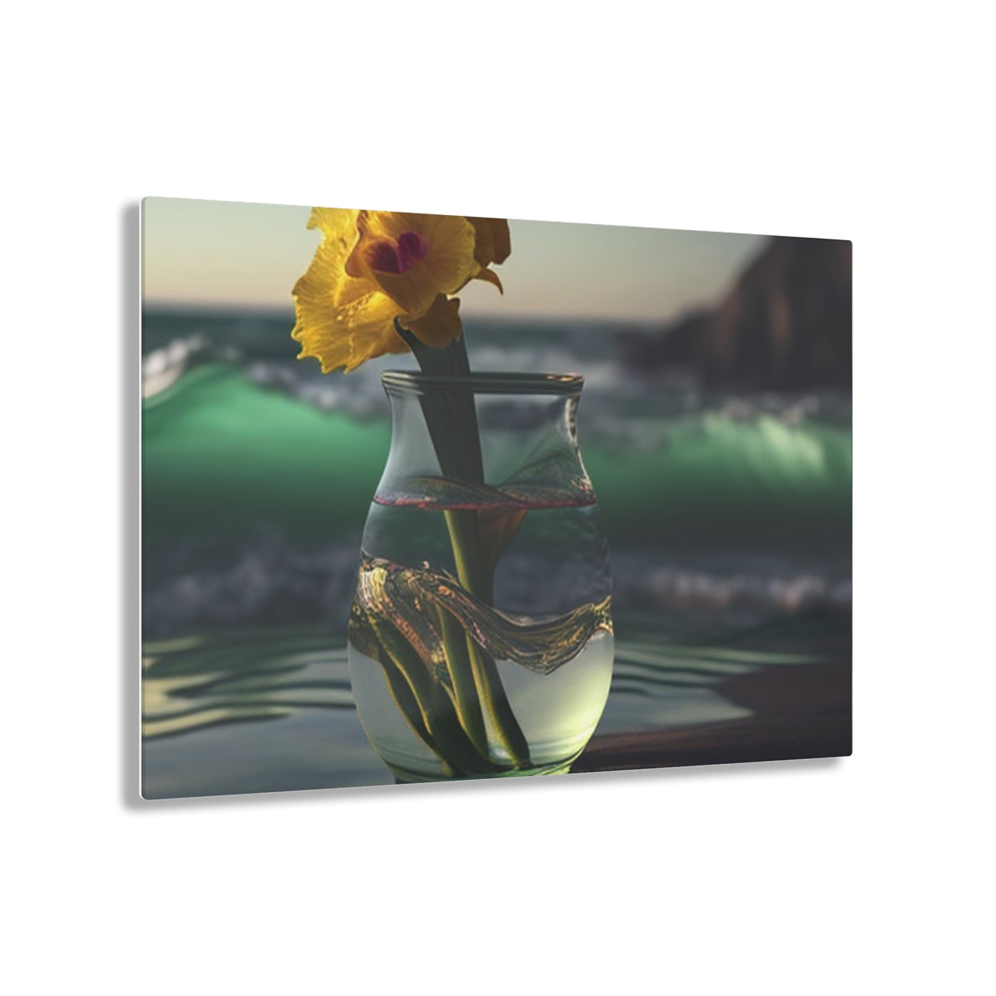 Acrylic Prints Yellow Gladiolus glass 1