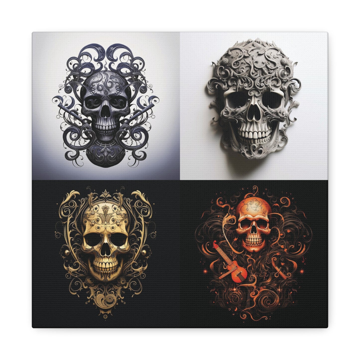 Canvas Gallery Wraps Skull Treble Clef 5