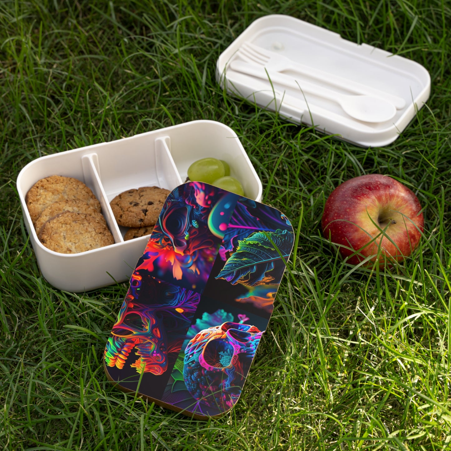 Bento Lunch Box Florescent Skull Death 5