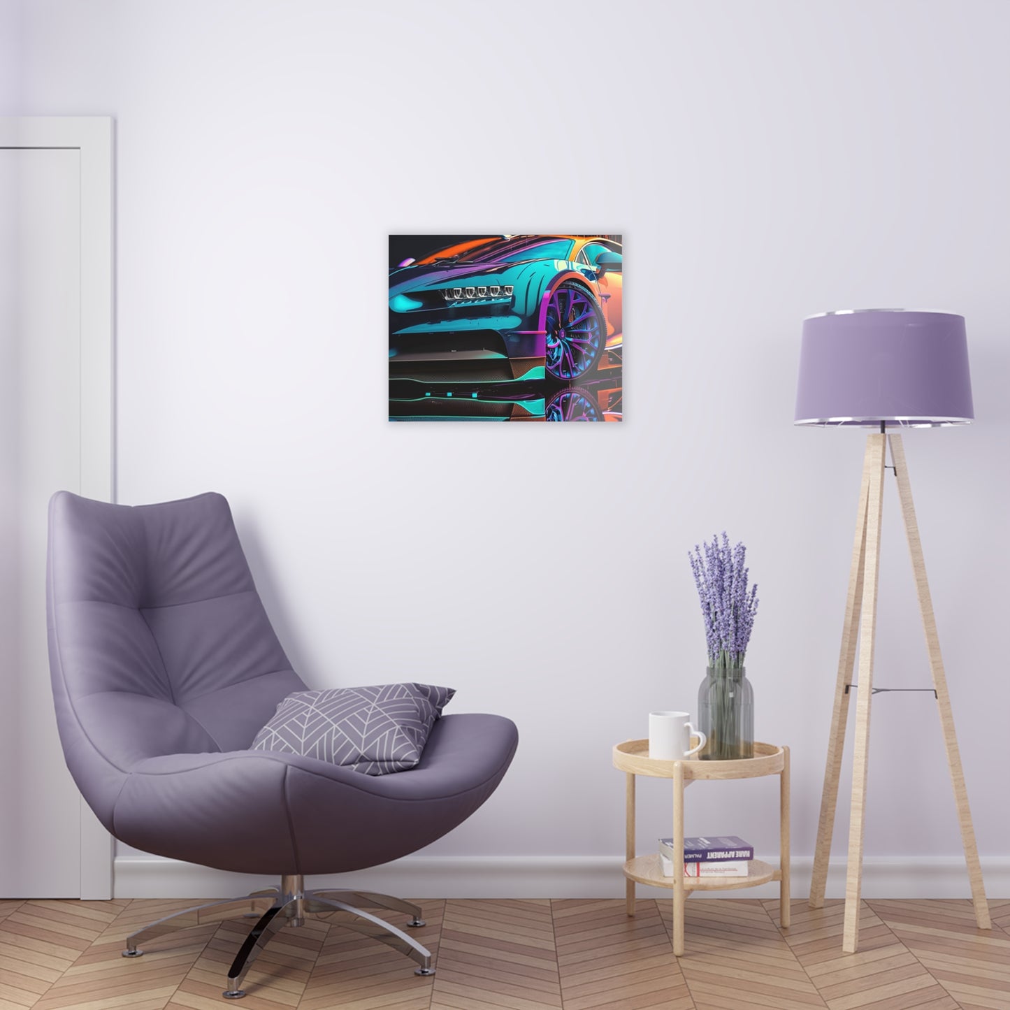 Acrylic Prints Bugatti Neon Chiron 1