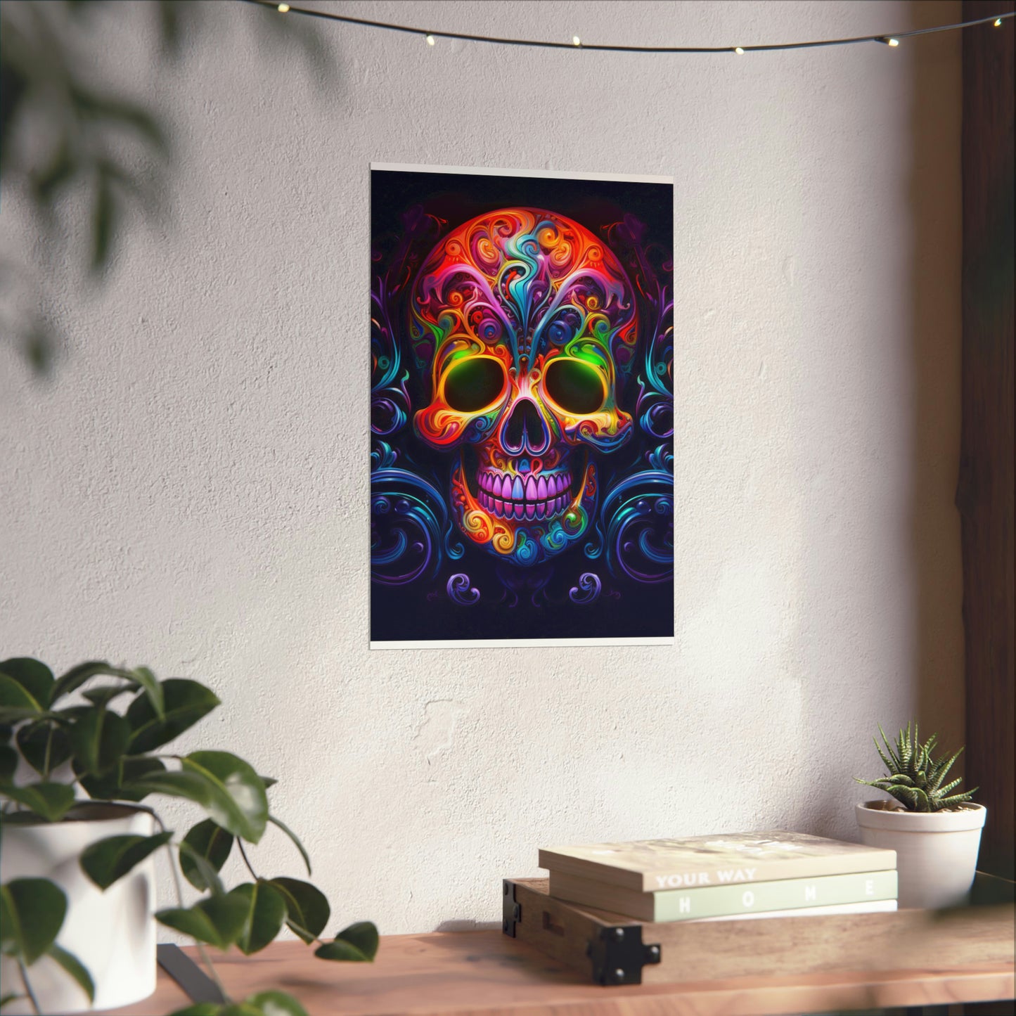 Premium Matte Vertical Posters Macro Skull Color 2