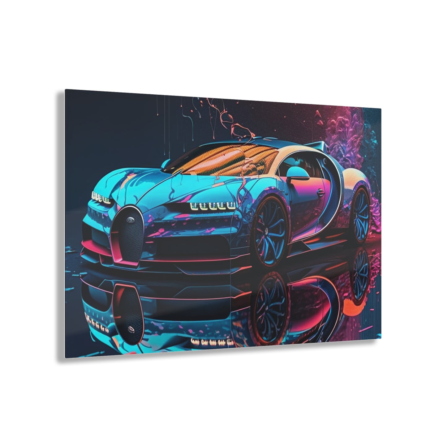 Acrylic Prints Bugatti Neon Chiron 4