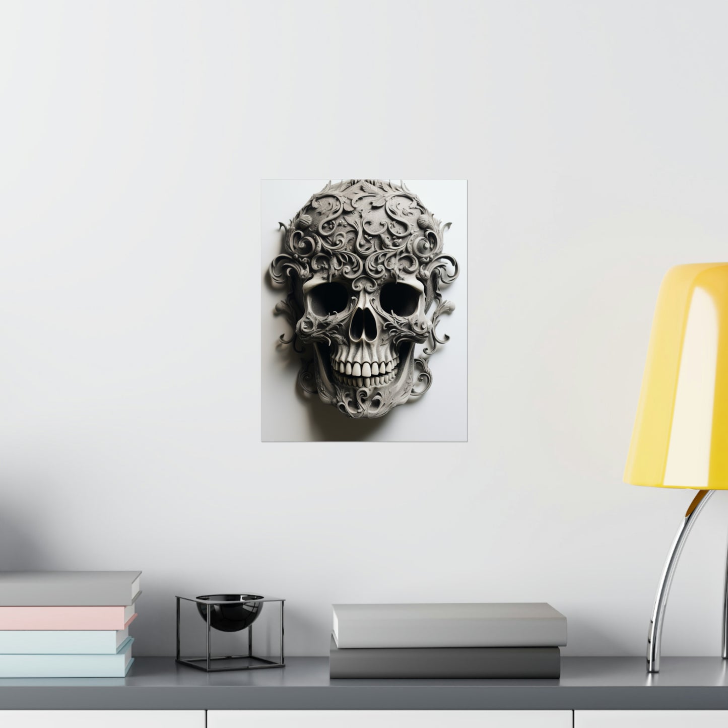 Premium Matte Vertical Posters Skull Treble Clef 2