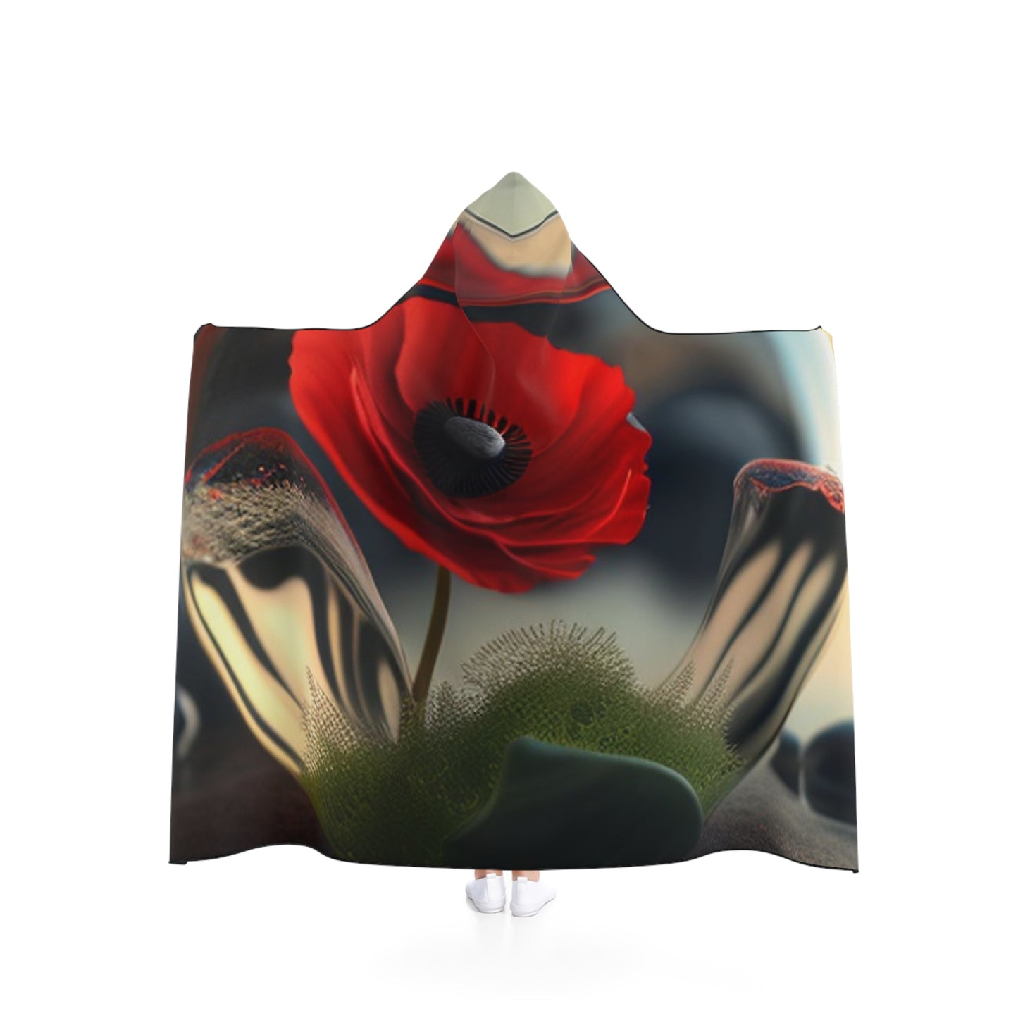 Hooded Blanket Red Anemone in a Vase 3