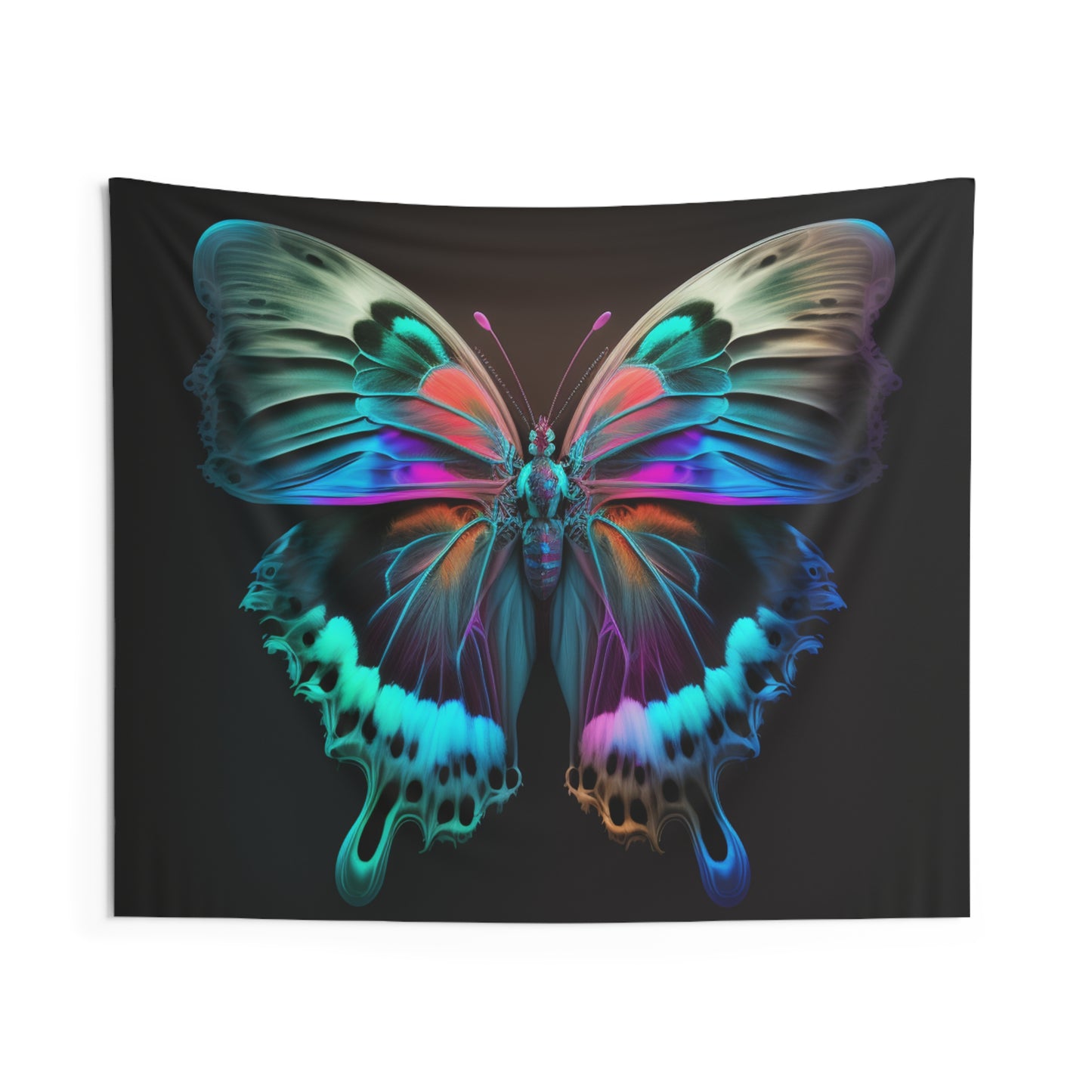 Indoor Wall Tapestries Raw Hyper Color Butterfly 2