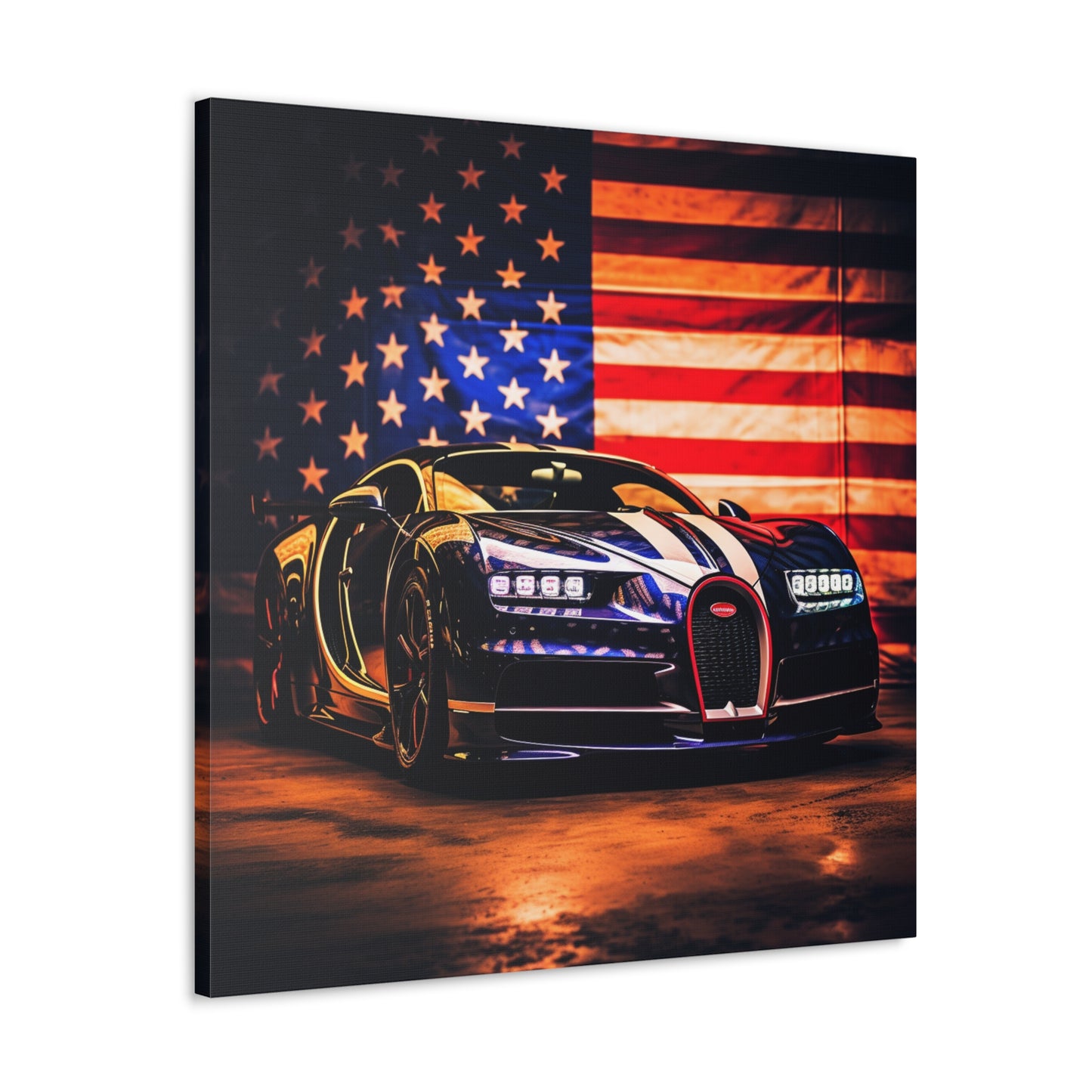 Canvas Gallery Wraps Macro Bugatti American Flag 4