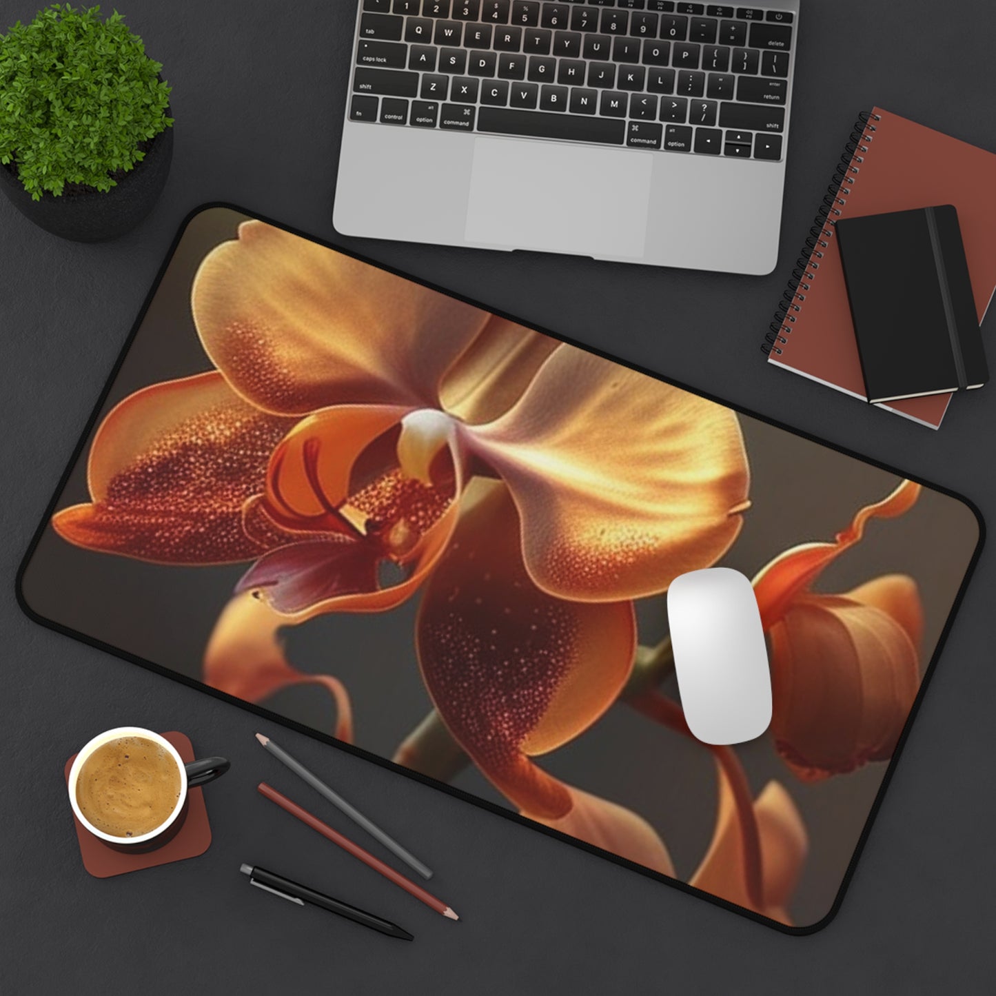 Desk Mat Orange Orchid 1