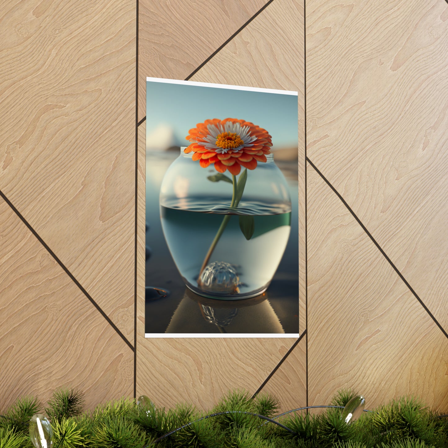 Premium Matte Vertical Posters Orange Zinnia 3