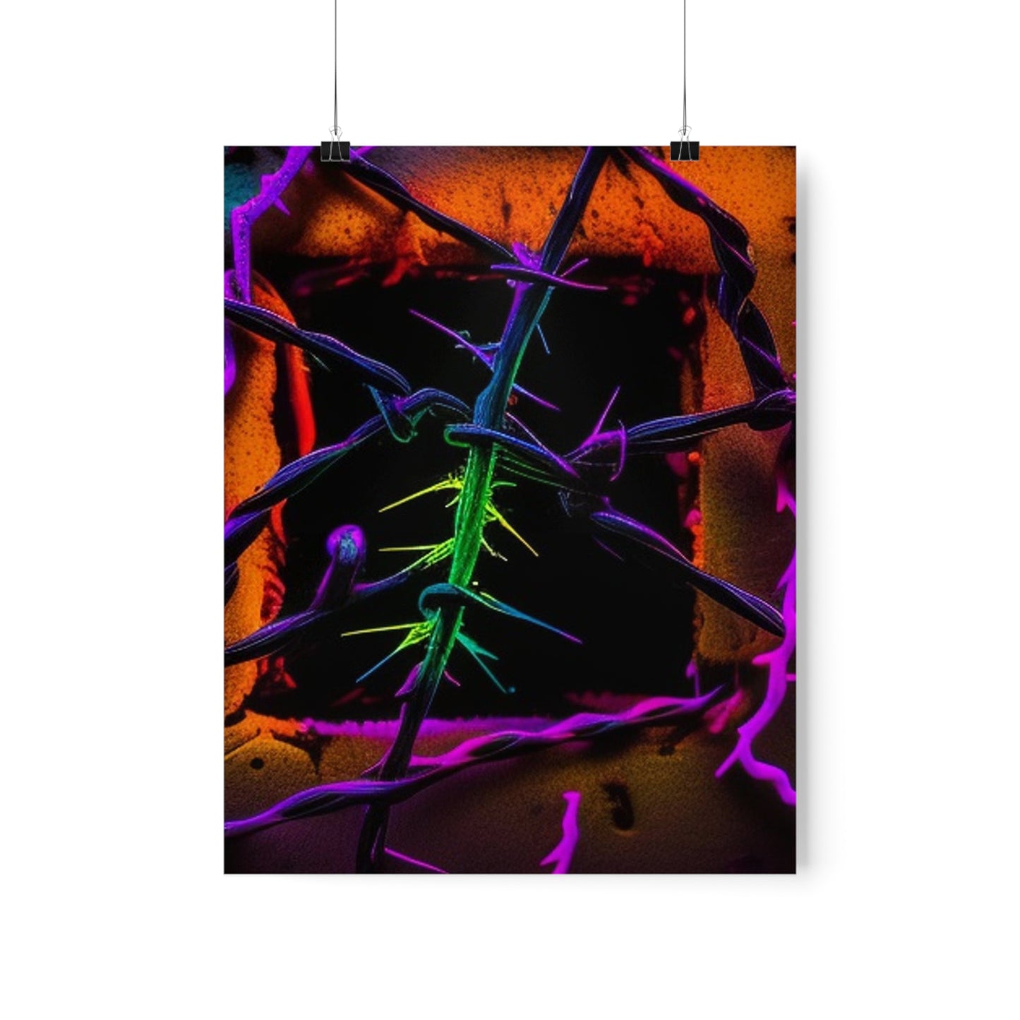 Premium Matte Vertical Posters Macro Neon Barbs 1