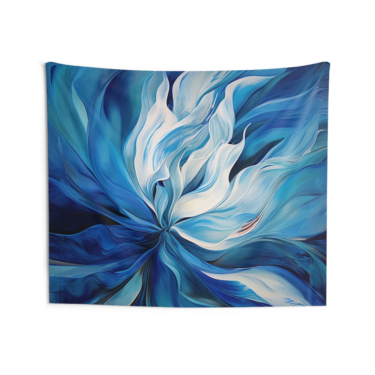 Indoor Wall Tapestries Blue Tluip Abstract 1