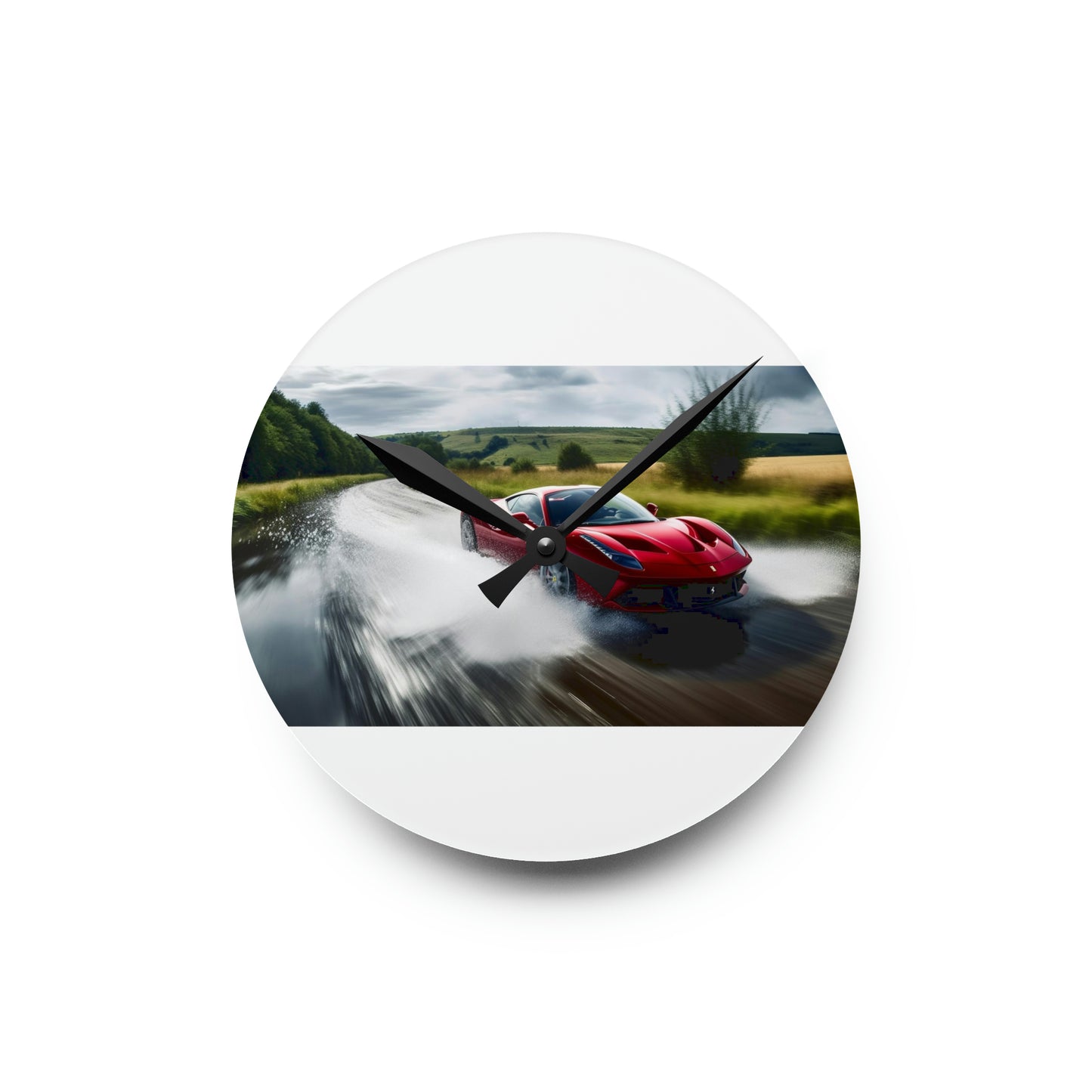 Acrylic Wall Clock Water Ferrari Splash 4