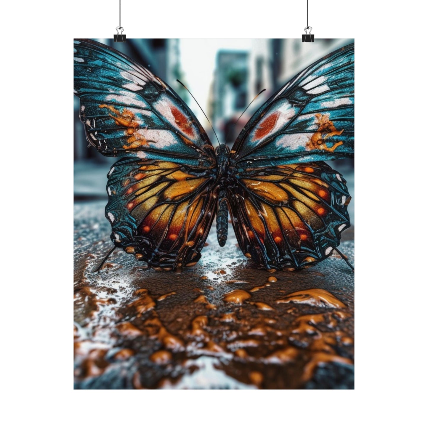 Premium Matte Vertical Posters Water Butterfly Street 3