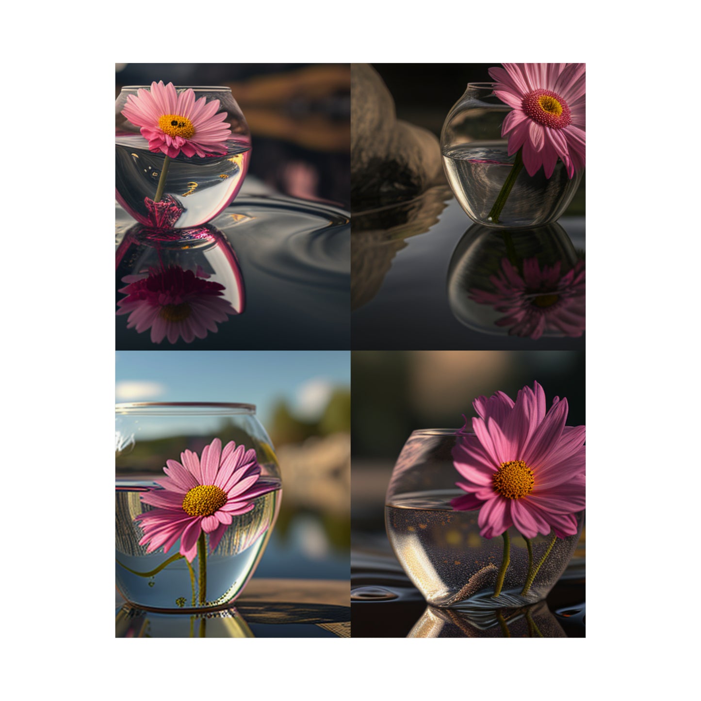 Premium Matte Vertical Posters Pink Daisy 5