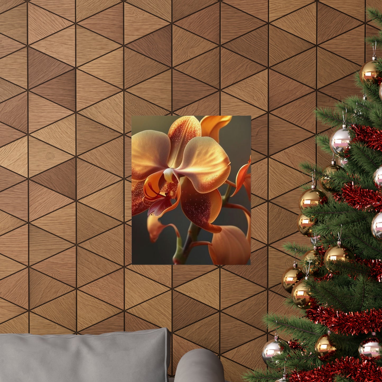 Premium Matte Vertical Posters Orange Orchid 1