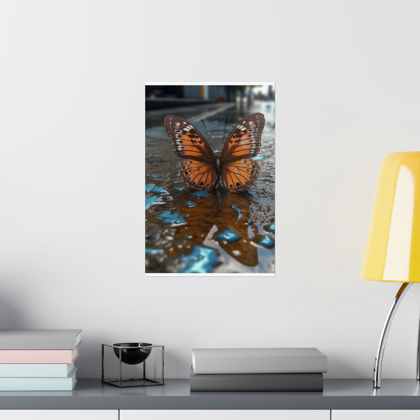 Premium Matte Vertical Posters Water Butterfly Street 2