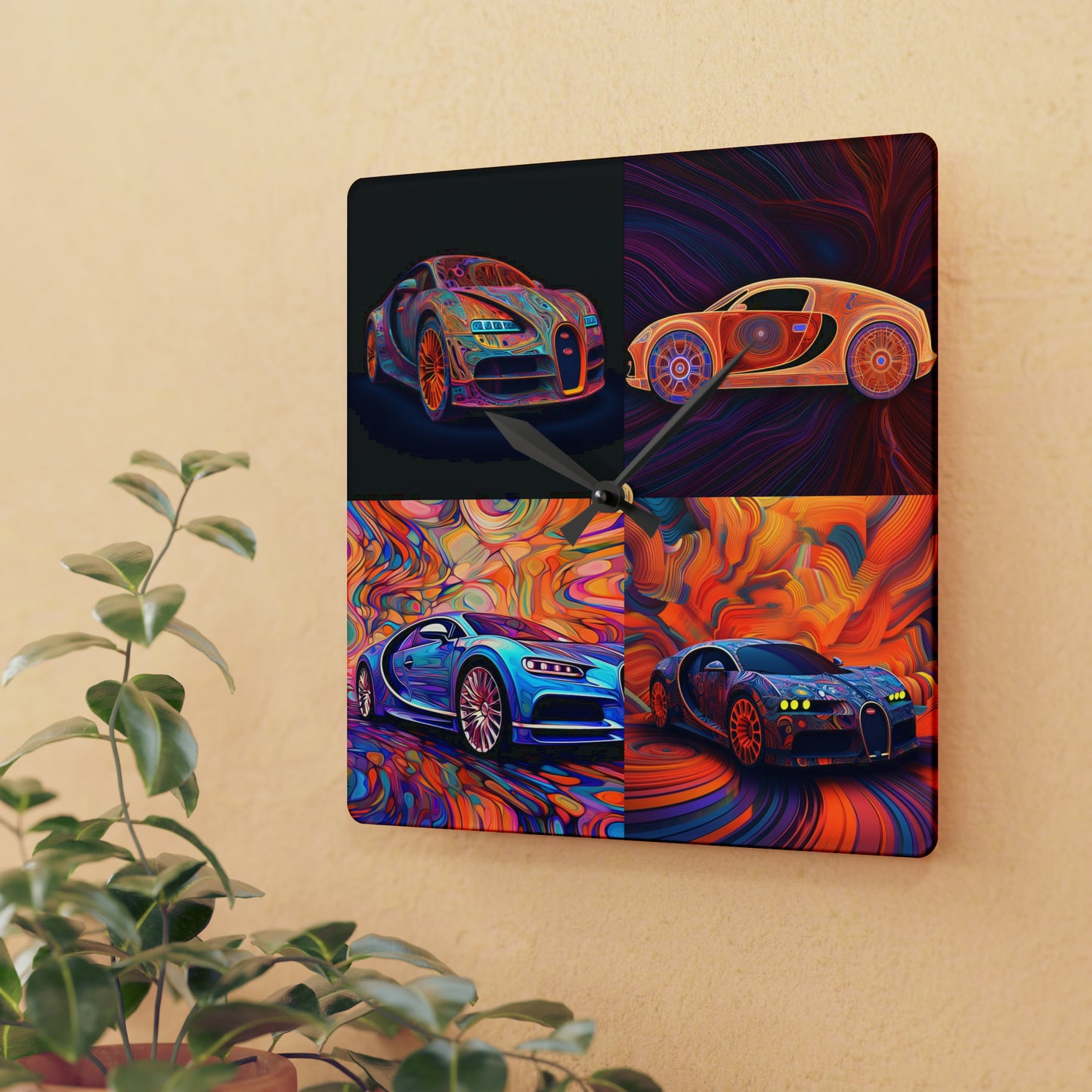 Acrylic Wall Clock Bugatti Abstract Concept 5