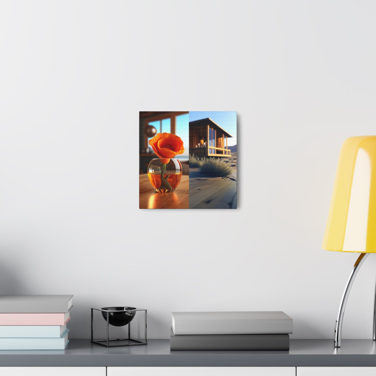 Canvas Gallery Wraps Poppy in a Glass Vase 3
