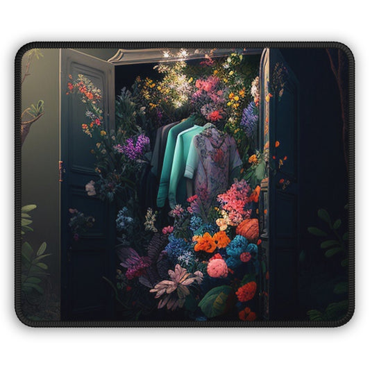 Gaming Mouse Pad  A Wardrobe Surrounded by Flowers 1