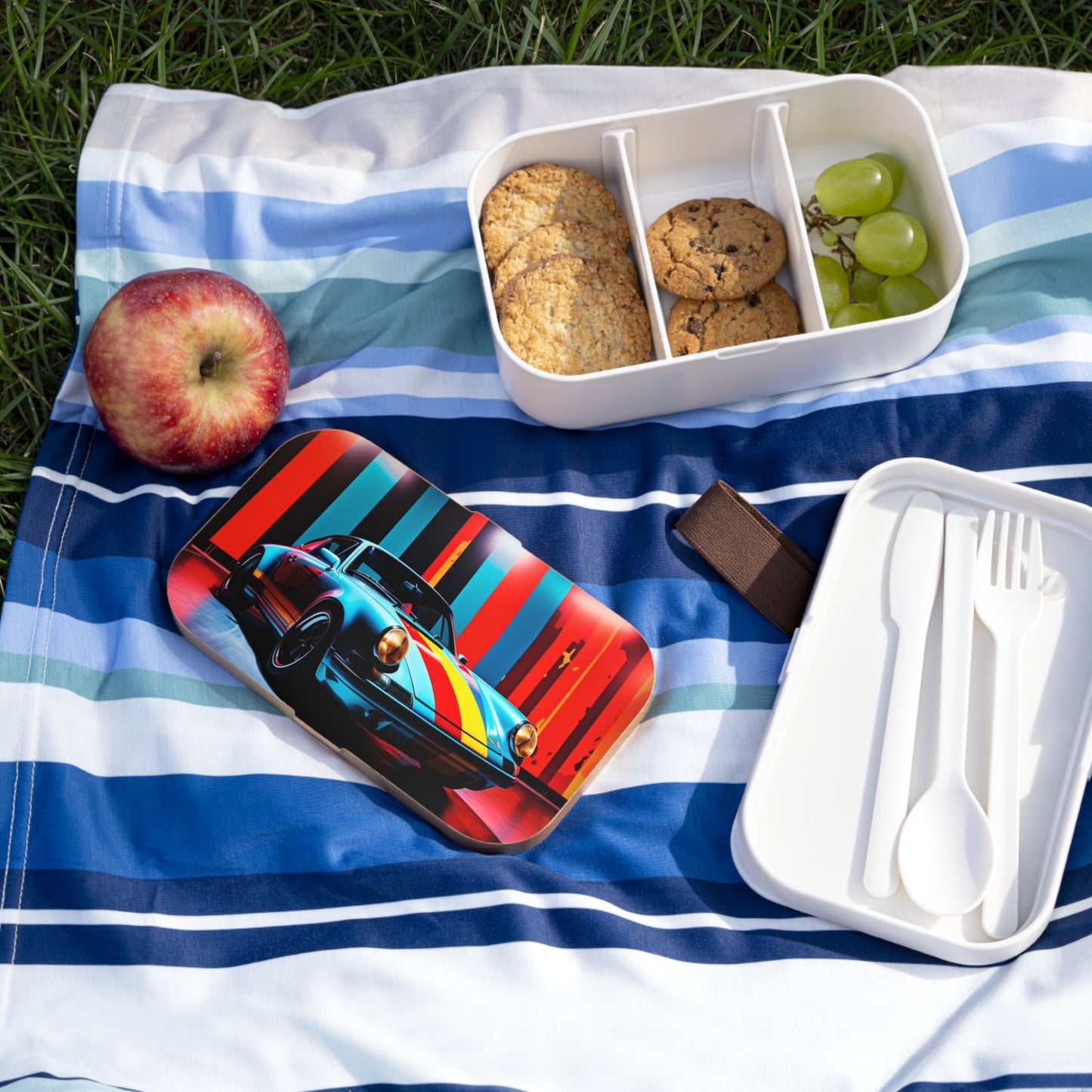 Bento Lunch Box Macro American Flag Porsche 3