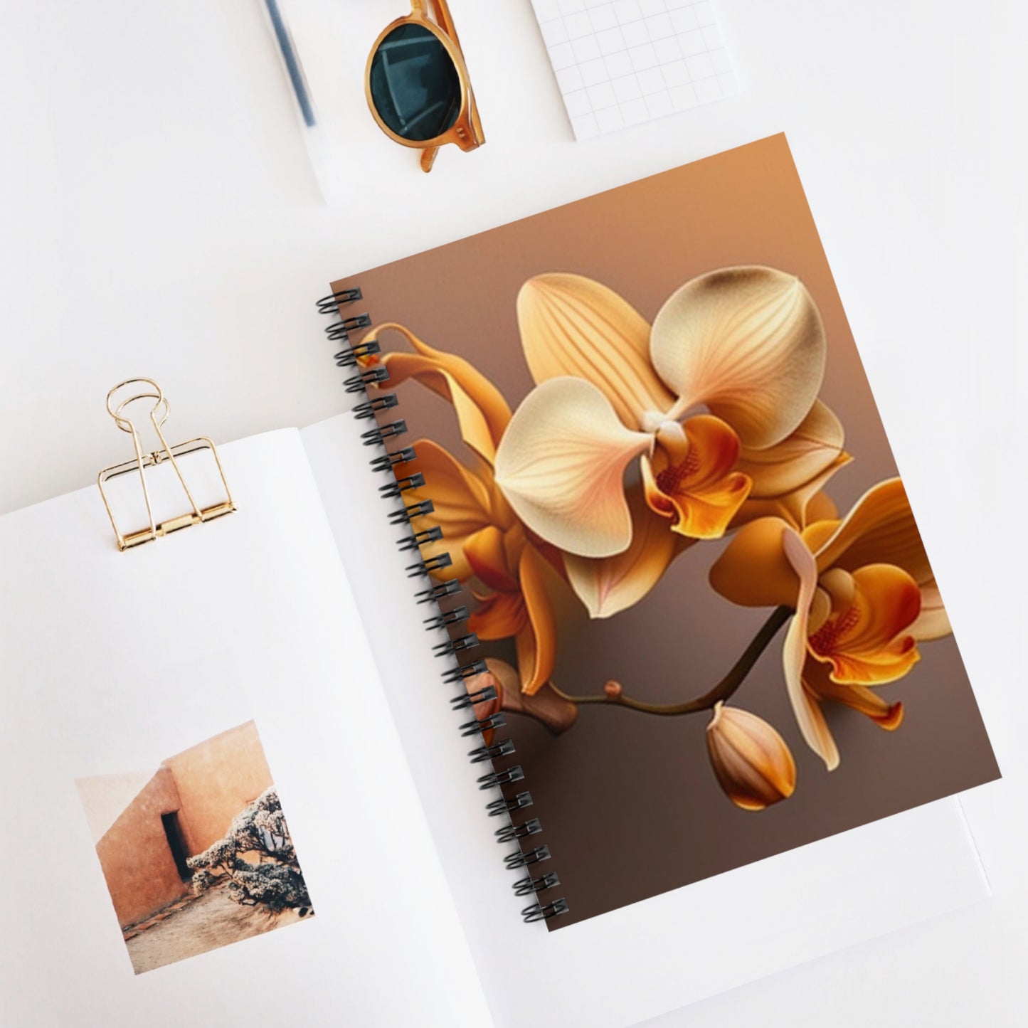 Spiral Notebook - Ruled Line orchid pedals 2