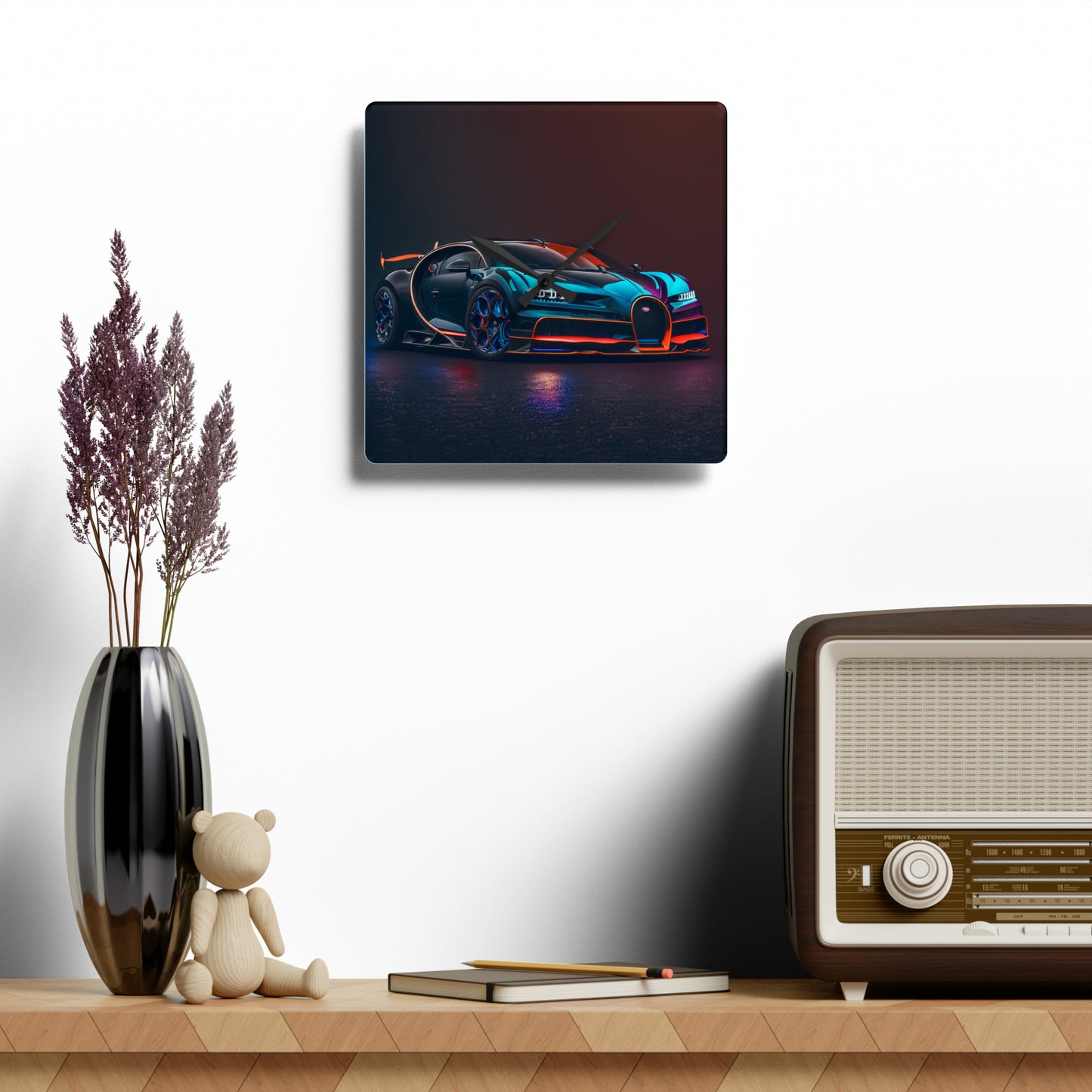 Acrylic Wall Clock Bugatti Chiron Super 1