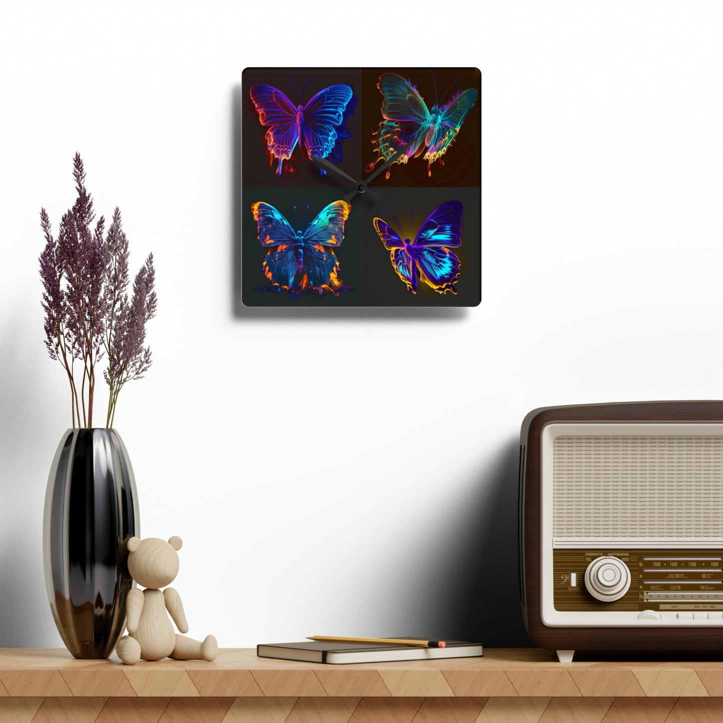 Acrylic Wall Clock Thermal Butterfly 5